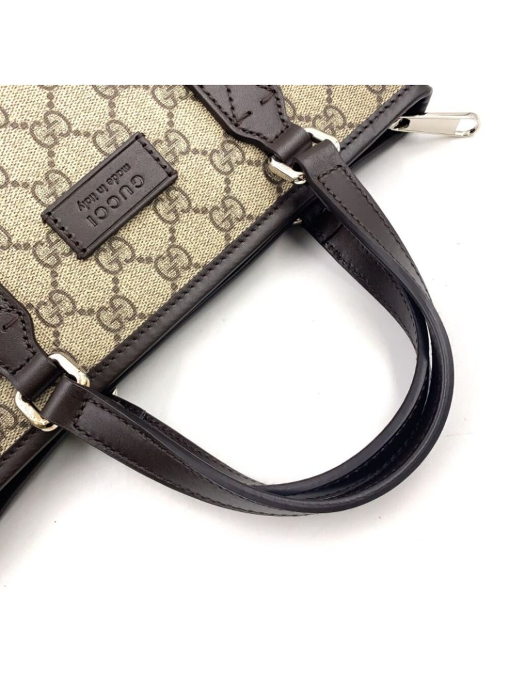 Gucci GG Blooms Shoulder Bag Leather Canvas Brown Silver - Picture 5 of 15
